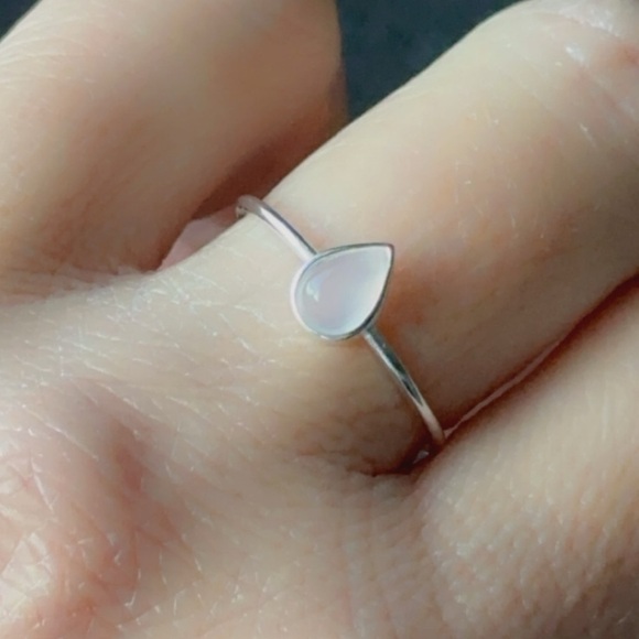 Sterling Silver Rose Quartz Dainty Ring - Picture 10 of 11